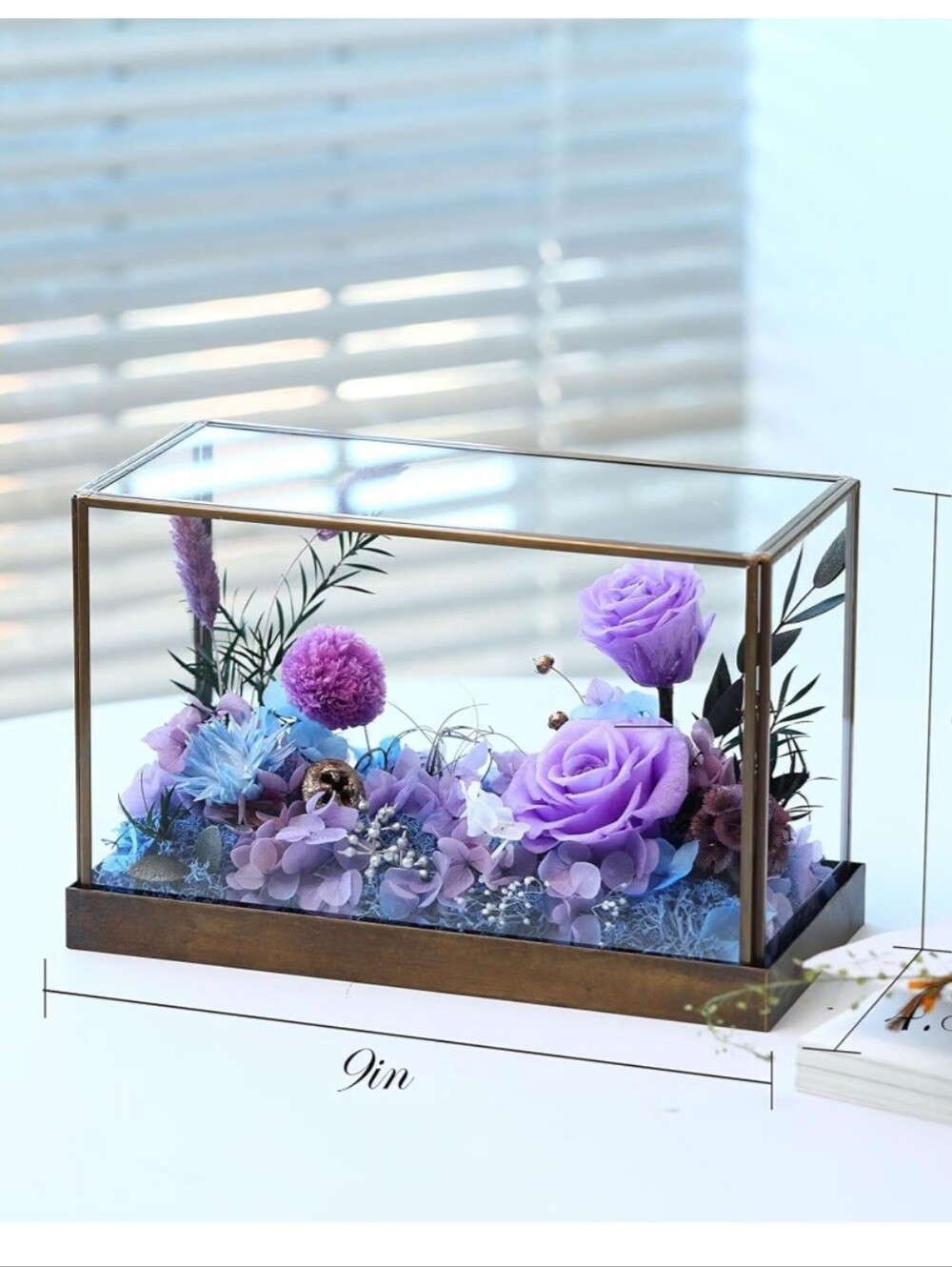 RoseValley Preserved Purple Rose Arrangement